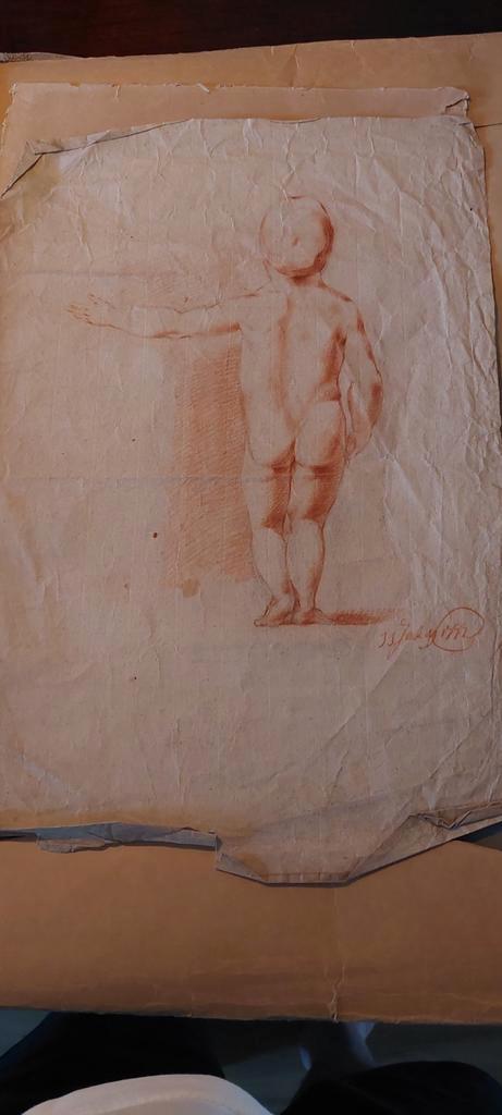 Oude tekening van een kind, Antiek en Kunst, Kunst | Tekeningen en Foto's, Ophalen
