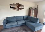 jeanskleur hoekbank met ottomane deel, 2,95x2,14m, Ophalen, 250 tot 300 cm, Gebruikt, Hoekbank