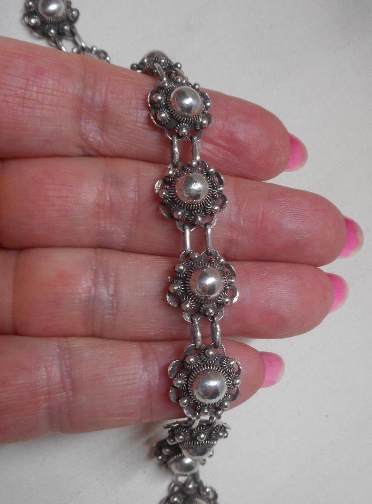 Prachtige zilveren Zeeuwse knoppen armband nr.1058, Sieraden, Tassen en Uiterlijk, Antieke sieraden, Verzenden, Zilver, Armband