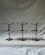 Vintage Spaanse inox ijscoupes op voet | bistrostijl | retro, Ophalen, Overige materialen, Overige stijlen, Overige typen