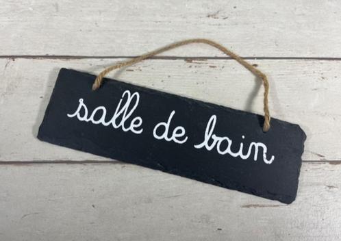 Frans vintage deurbordje van leisteen Salle de Bain, Huis en Inrichting, Woonaccessoires | Overige, Zo goed als nieuw, Ophalen of Verzenden