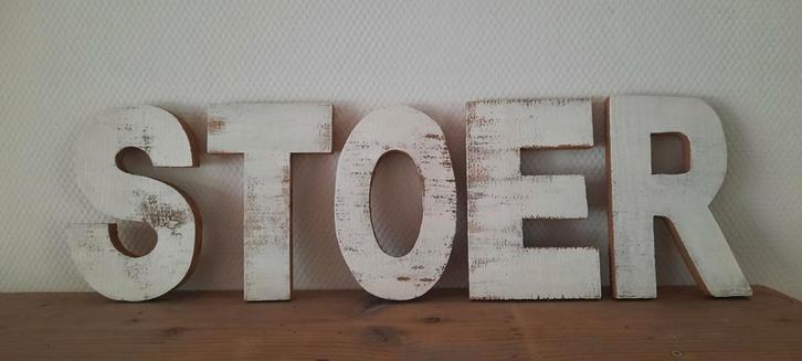 Stoere Houten Letters - Decoratie, Huis en Inrichting, Woonaccessoires | Overige, Gebruikt, Ophalen of Verzenden