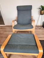 Blue rocking arm chair with pouch, Huis en Inrichting, Fauteuils, Ophalen, Gebruikt, Comfortable arm chair with leg rest, 50 tot 75 cm