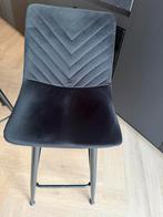 4 zwarte velvet barkrukken, Huis en Inrichting, Stoelen, Gebruikt, Zwart, Ophalen of Verzenden, Vier