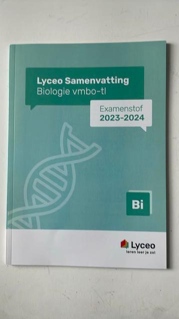 Samenvatting Biologie Examenstof 2023 / 2024 Lyceo beschikbaar voor biedingen