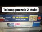 2 puzzles 1000st compleet., Ophalen, 500 t/m 1500 stukjes, Zo goed als nieuw