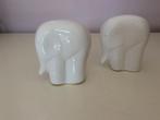 Vintage Beeldje Olifant Wit Elki Steengoed Keramiek, Ophalen, Zo goed als nieuw, Dier
