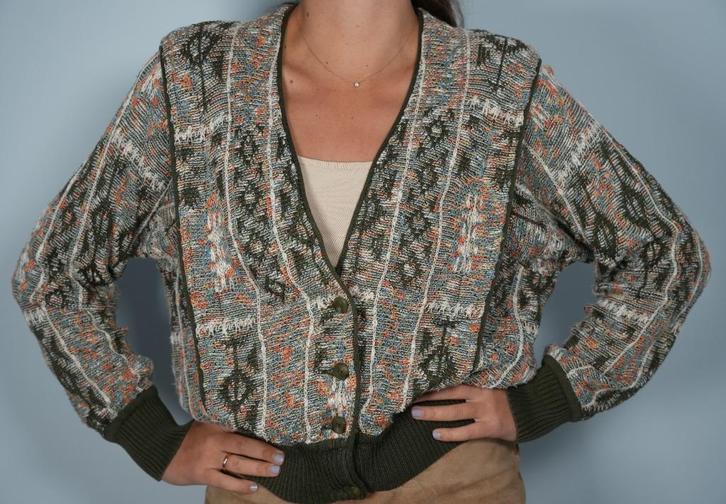 GEIGER made in Austria cardigan M, Kleding | Dames, Jasjes, Kostuums en Pakken, Zo goed als nieuw, Jasje, Maat 38/40 (M), Groen