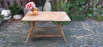 Vintage Rotan Tafeltje - Zeer Goede Staat! beschikbaar voor biedingen
