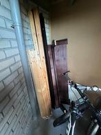 Zwart houten Bedframe + lattenbodem 140cm bed, Ophalen, Gebruikt, Zwart, Tweepersoons