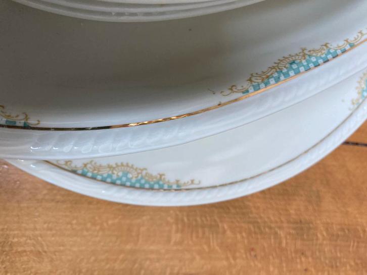 Ovale +rond Serveerschalen oa Bavaria goud groen, Huis en Inrichting, Woonaccessoires | Schalen en Manden, Gebruikt, Schaal, Ovaal