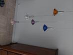 Hanglamp, Huis en Inrichting, Lampen | Hanglampen, Ophalen, Zo goed als nieuw, Glas, 75 cm of meer