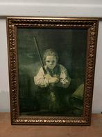REMBRANDT Reproductie op Canvas 70 jaar MEISJE MET EEN BEZEM, Antiek en Kunst, Ophalen of Verzenden