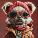 Stoere hond/hondje met strass steentjes en kralen, topper😎, Ophalen, ., Nieuw, .