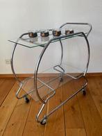 Vintage serveerwagen / chroom & glas / Bauhaus Gispen-stijl, Ophalen