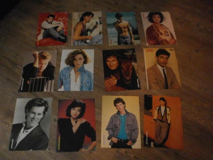 Poster pakket buitenlandse acteurs/ actrice' s jaren 80, Verzamelen, Posters, Zo goed als nieuw, Film en Tv, A1 t/m A3, Rechthoekig Staand