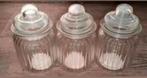 🌼3 glazen voorraadpotjes🌼, Verzenden, Zo goed als nieuw, Glas, Pot, Bus of Blik
