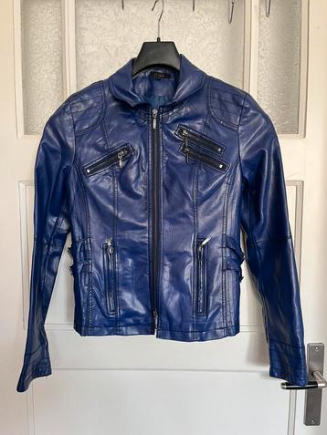 Nieuwe PU leren jas maat 40 paars/ blauw beschikbaar voor biedingen