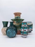 Vintage West Germany Vazen Groen Blauw, Ophalen of Verzenden