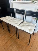 3 IKEA Sandsberg stoelen met zitkussens, Huis en Inrichting, Stoelen, Ophalen, Zo goed als nieuw, Zwart, Drie