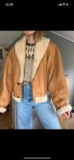 Vintage shearling bomberjack L cropped lammy coat, Kleding | Dames, Jassen | Winter, Overige kleuren, -, -, Maat 42/44 (L)