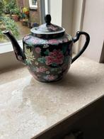 China | Famille Noire Millefleurs | theepot | Vintage, Ophalen of Verzenden