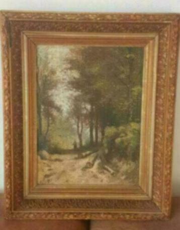 schilderij P. A. Schipperus sprokkelende vrouw met kind bos beschikbaar voor biedingen