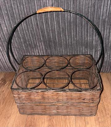 Vintage Flessenmand voor 6 flessen beschikbaar voor biedingen