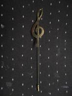 hoedenspeld muzieksleutel, messing, Sieraden, Tassen en Uiterlijk, Antieke sieraden, Ophalen of Verzenden, Koper, Overige typen