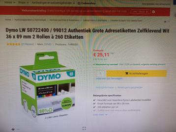 4 doosjes DYMO  - Grote adreslabels - 36 x 89 mm - S0722400 beschikbaar voor biedingen