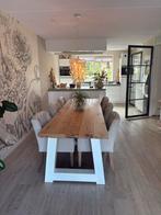 6 Beige Eetkamerstoelen met Gecapitonneerde Rugleuning, Huis en Inrichting, Stoelen, Ophalen, Gebruikt, Overige kleuren, Vijf, Zes of meer stoelen