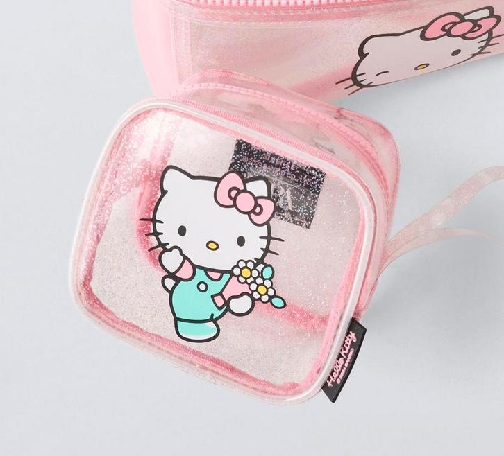 Zara Hello Kitty Toilettas - Set van 2, Sieraden, Tassen en Uiterlijk, Toilettassen, Nieuw, Roze, Verzenden