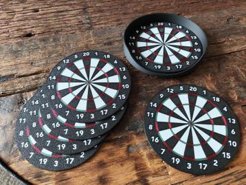 Onderzetters Dartbord - 6 stuks met houder beschikbaar voor biedingen