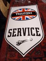 Super mooi groot emaile bord  Triumph service, Ophalen of Verzenden, Zo goed als nieuw, Reclamebord