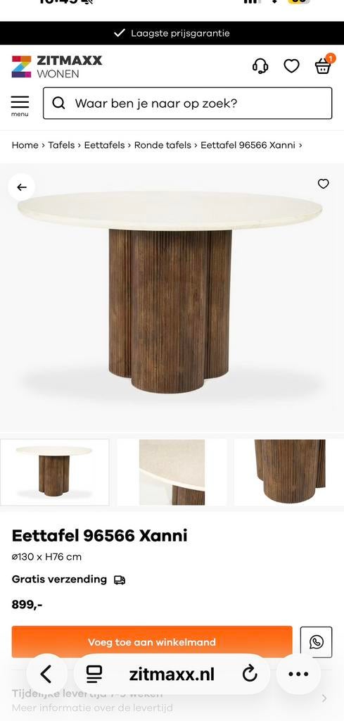 Eettafel plus salon tafel, Ophalen of Verzenden, Zo goed als nieuw, 75 cm of meer, 60 cm of meer