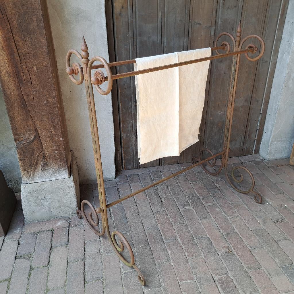 Brocante metalen handdoekrek droogrek rek wasrek *Etage3*, Huis en Inrichting, Woonaccessoires | Overige, Gebruikt, Ophalen of Verzenden