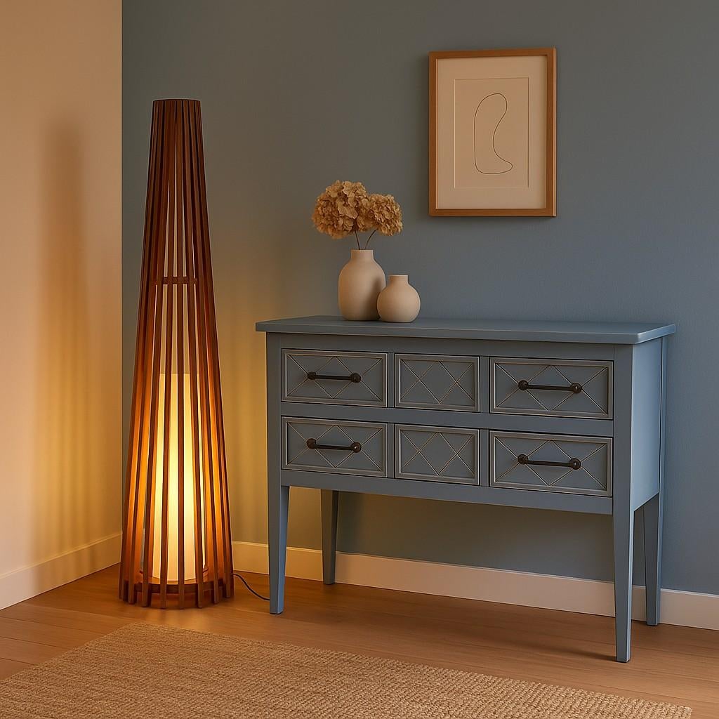 Teakhouten vloerlamp 150 cm (magazijn opruiming), Ophalen of Verzenden, 150 tot 200 cm