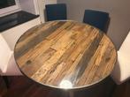 Sleepwood eettafel 130cm met Glasplaat, Huis en Inrichting, Tafels | Eettafels, 100 tot 150 cm, Rond, Ophalen of Verzenden, Zo goed als nieuw