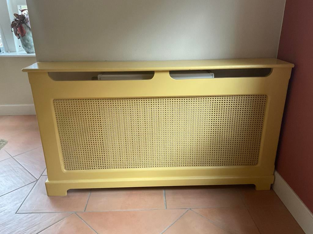 Radiator ombouw hout met webbing, Ophalen, Gebruikt, Beige, Hout