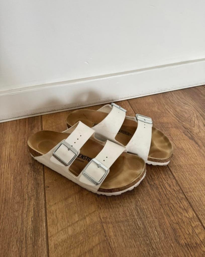 Birkenstock arizona, Slippers, Wit, Ophalen of Verzenden, Gedragen