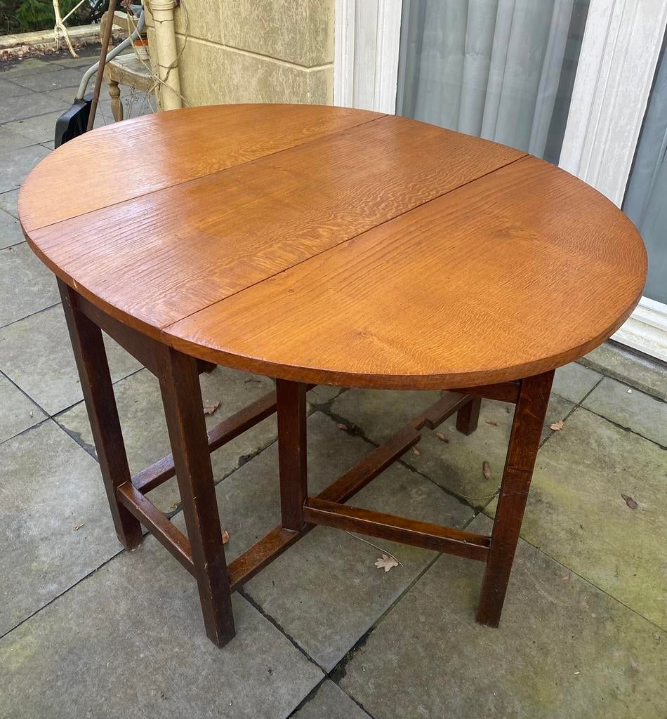 Ovale klaptafel gateleg tafel keukentafel haltafel, Antiek en Kunst, Ophalen