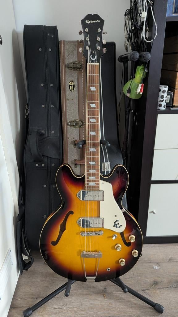 Epiphone Casino 2010 - Vintage Sunburst Semi-Hollow Body, Ophalen, Gebruikt, Semi-solid body, Epiphone