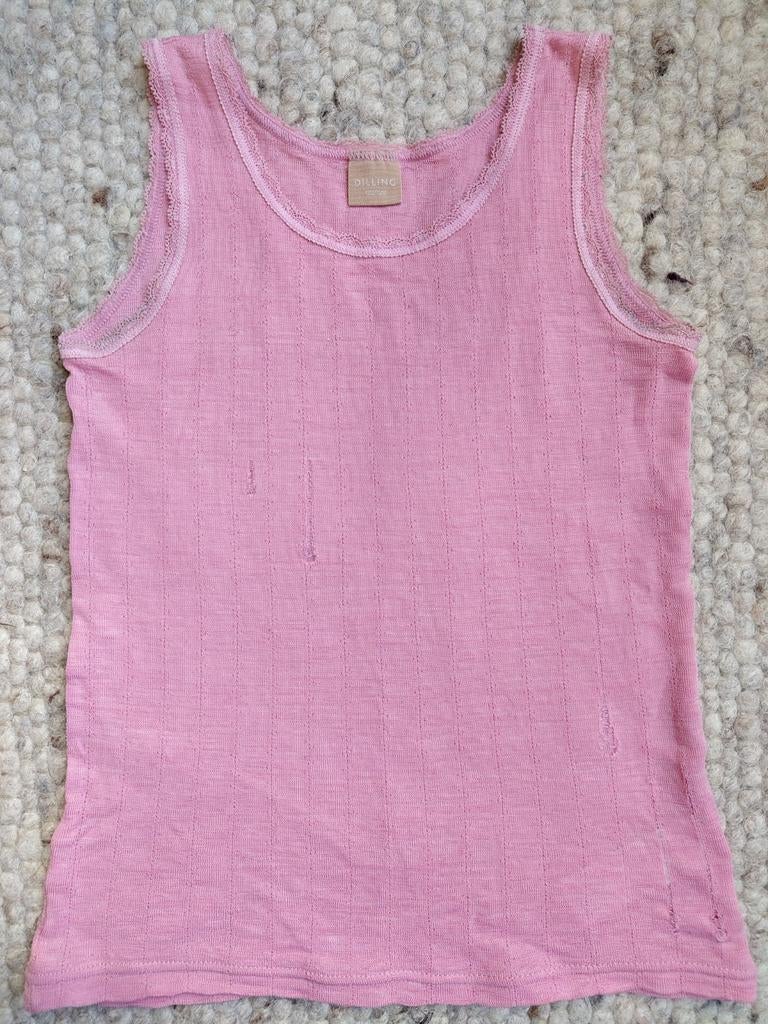 Dilling Pointelle hemdje van merinowol/zijde maat 122/128, Kleding | Dames, Ophalen of Verzenden, Maat 34 (XS) of kleiner, Roze