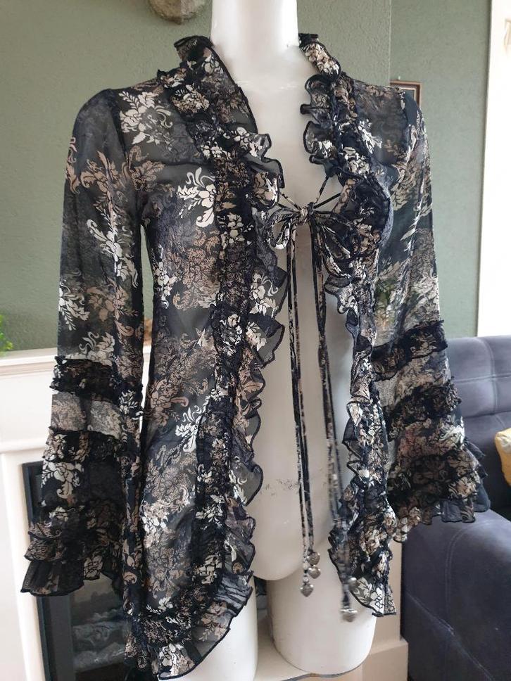 Isla Ibiza schitterend beige zwart vest mt S 36, Kleding | Dames, Truien en Vesten, Zo goed als nieuw, Maat 36 (S), Zwart, Verzenden