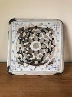 Saks emaille vierkante onderzetter, Ophalen of Verzenden