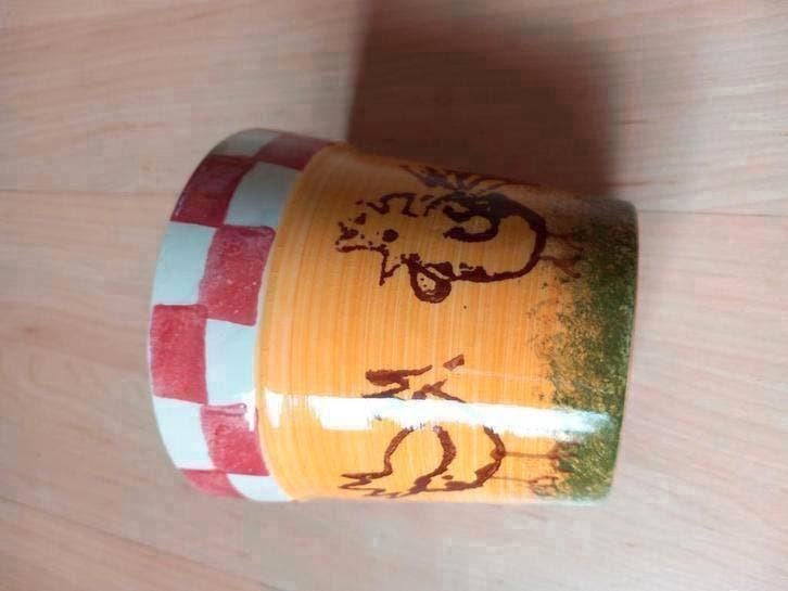 Bloempot kip boerderij Pasen, Ophalen of Verzenden, Zo goed als nieuw, Rond, Minder dan 25 cm