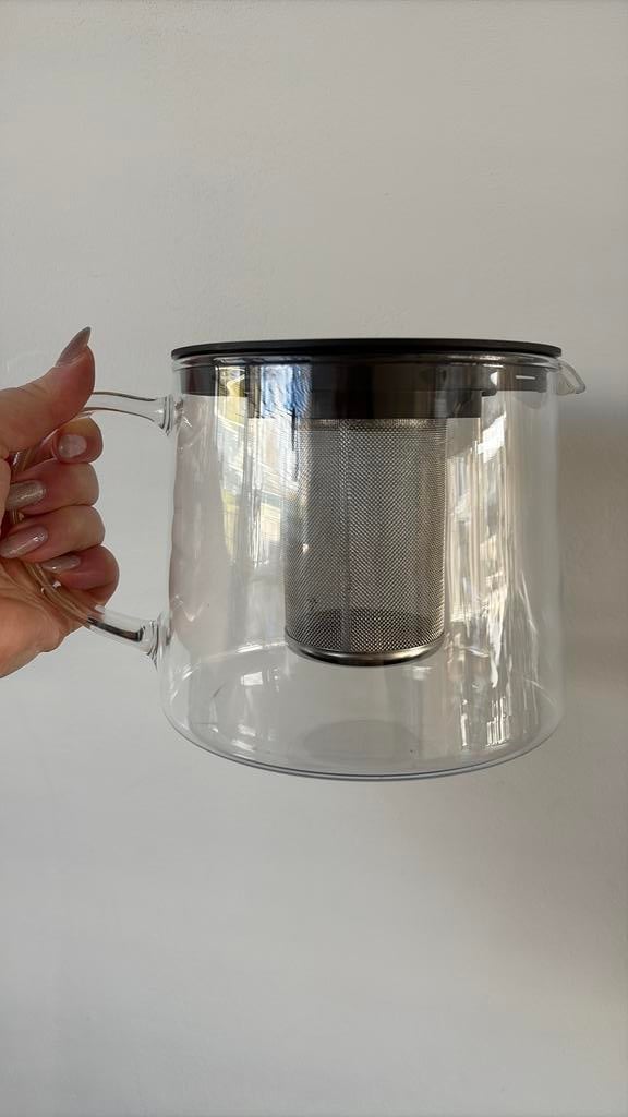 IKEA RIKLIG Theepot 1,5 liter, Ophalen, Zo goed als nieuw, Glas, Pot, Bus of Blik