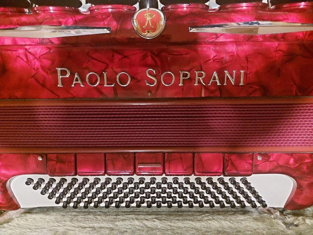 accordeon PAOLO SOPRANI 120 bas4 korig, Met koffer, Toetsaccordeon, Zo goed als nieuw, 120-bas