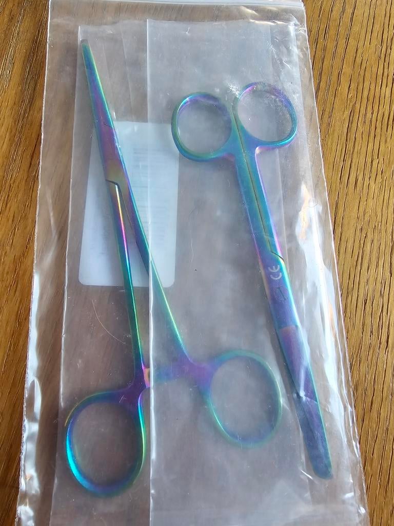 Verpleegkundige kocher en schaar in regenboog staal, Ophalen of Verzenden, Nieuw