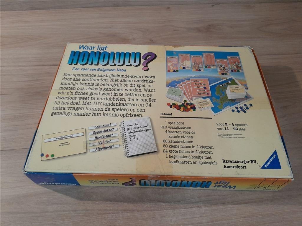 Waar ligt Honolulu - topo aardrijkskunde spel - s5772, Hobby en Vrije tijd, Gezelschapsspellen | Bordspellen, Ophalen of Verzenden